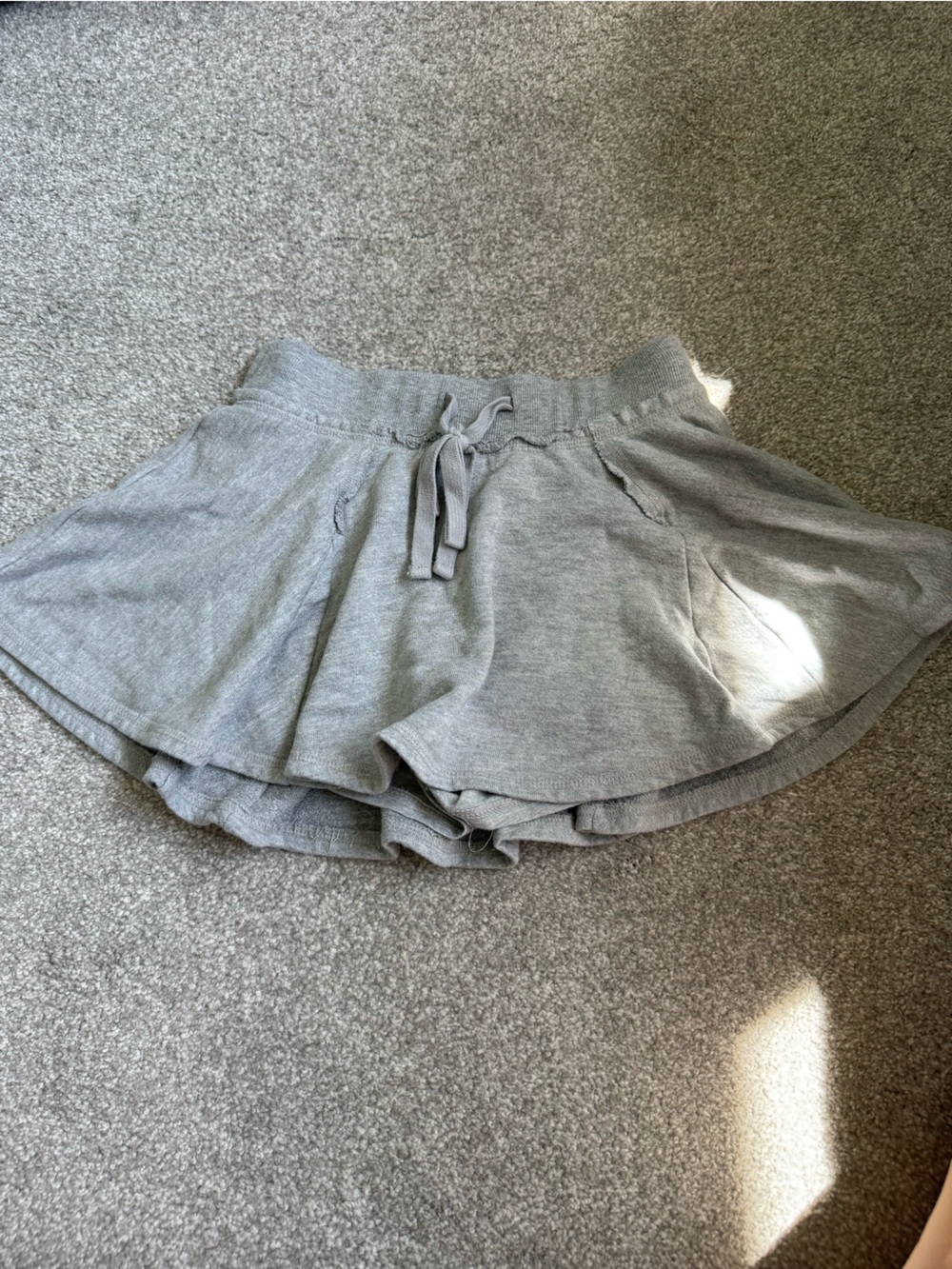 Gray Drawstring Waist Sweatshirt skirt